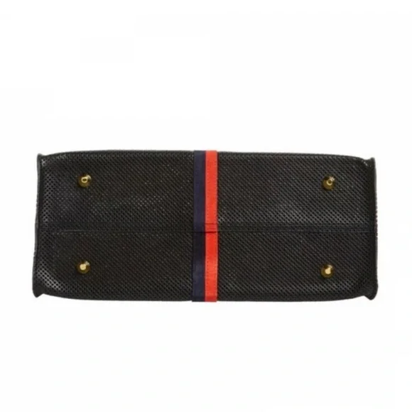 NWT $550 Clare V Navy Stripes Leather Tote Purse - Picture 5 of 7